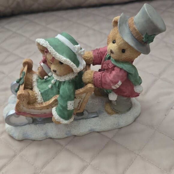 Christmas Figurine Cherished Teddies 5'' long 3'' wide 4.5" tall - Picture 8 of 9